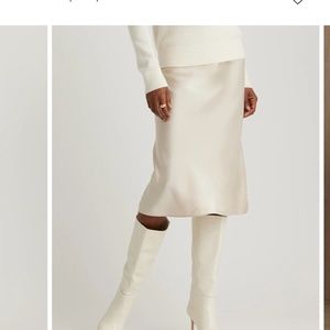 Quince 100% Silk Skirt XS Champagne